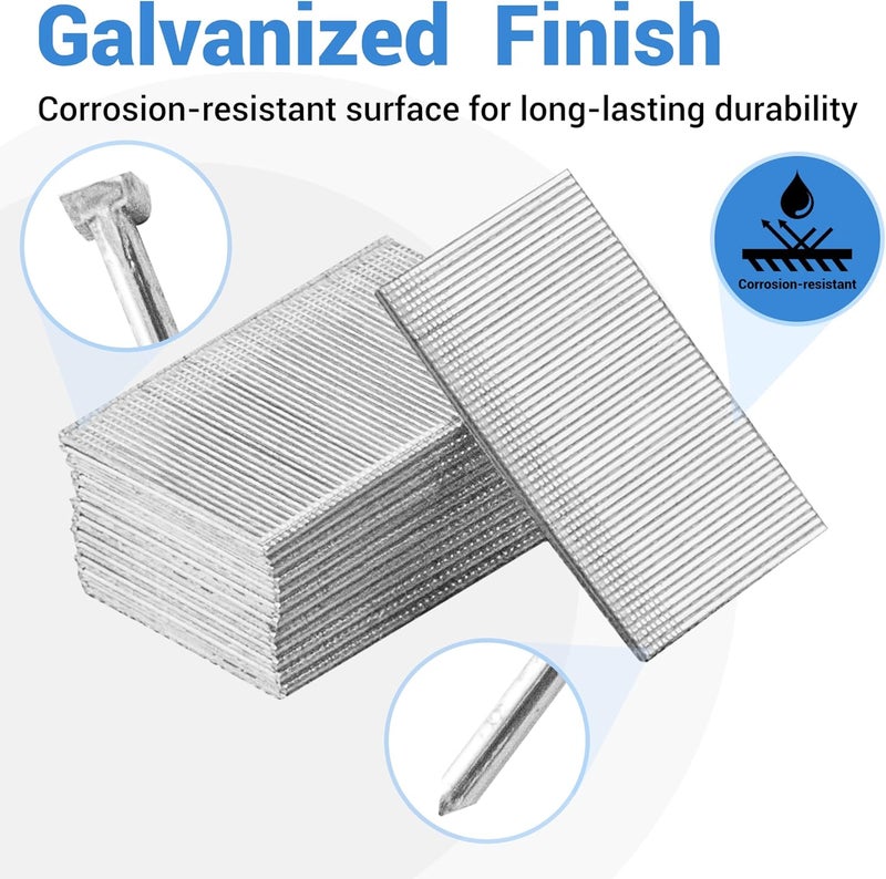 Meite 16 Gauge Finish Nails - 1 Inch Galvanized 16GA Finish Nails Straight Trim Nails for Window Casing Baseboard Crown Molding, 500PCS - Image 3